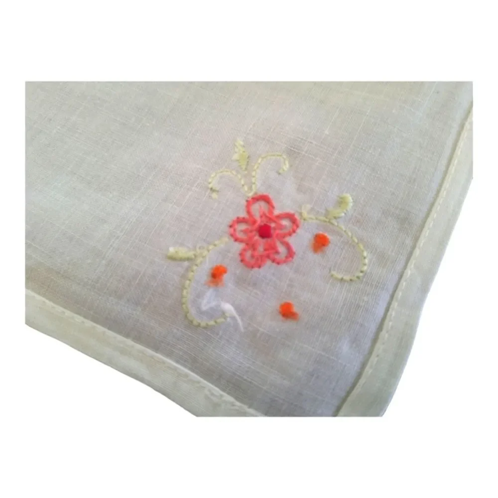 Irish table linen Set 8 Napkins 72 x 90 Tablecloth Embroidered Handmade Floral